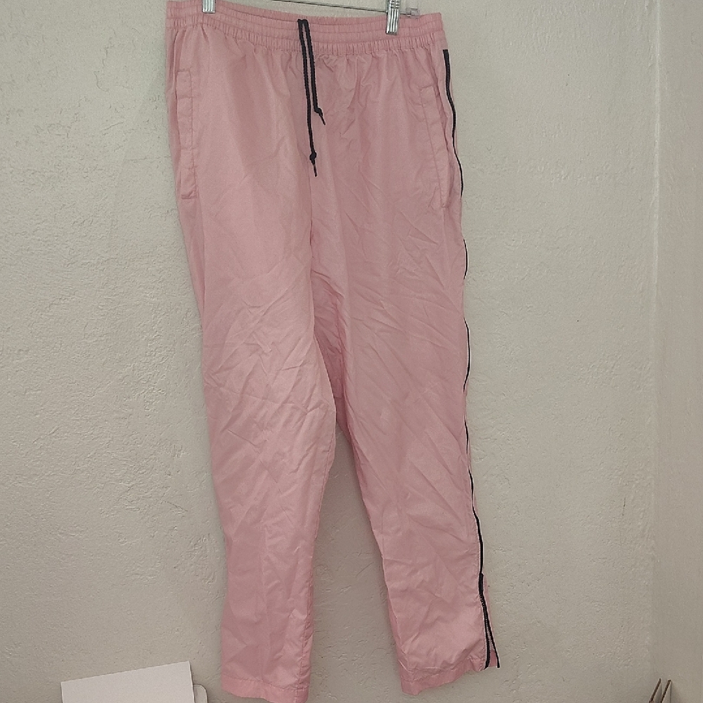 Actra Pink Joggers with Black Side Stripe